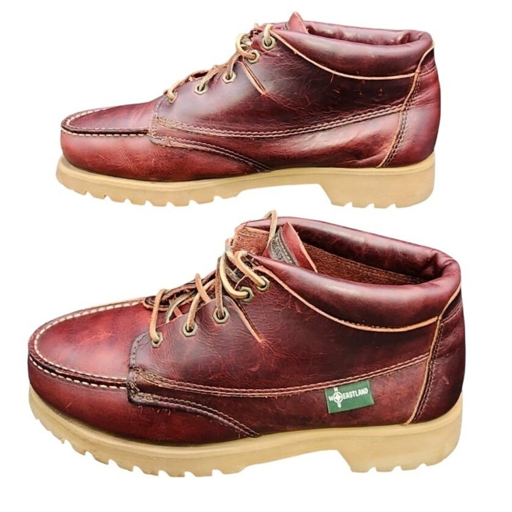 Eastland Size 11/12 Burgundy Leather Moc Toe Chukka Boots Heritage Rugged READ